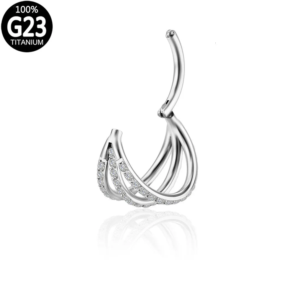 Bijoux Labret Lip Piercing Bijoux G23 Segment articulé Anneau de nez 3 côtés ZC Septum Clicker Daith Boucles d'oreilles Cerceau Oreille Cartilage Tragus Helix