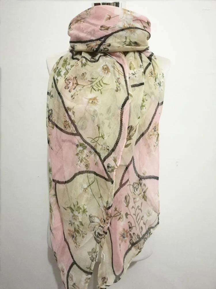 Foulards Mode Rose Écharpe Instant Hijab Femmes Automne Petit Polka Floral Châle Wrap Pashmina Étole Musulman Snood Bufandas