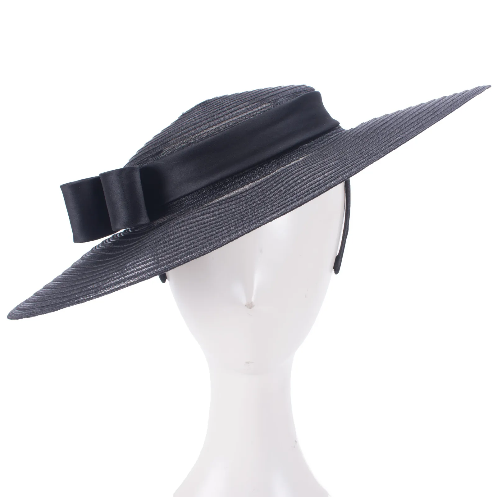 Brede rand hoeden Bucket Womens Vintage Look jaren 1950 Fascinators Bruiloft Kerk Racing Hoofdband Hoofddeksel T449 230615