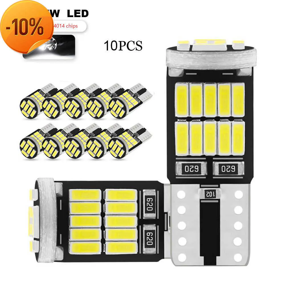 New 10Pcs T10 W5W 194 501 Led Canbus No Error Car Interior Light T10 26 Smd 4014 Chip Pure White Instrument Lights Bulb Signal Lamp