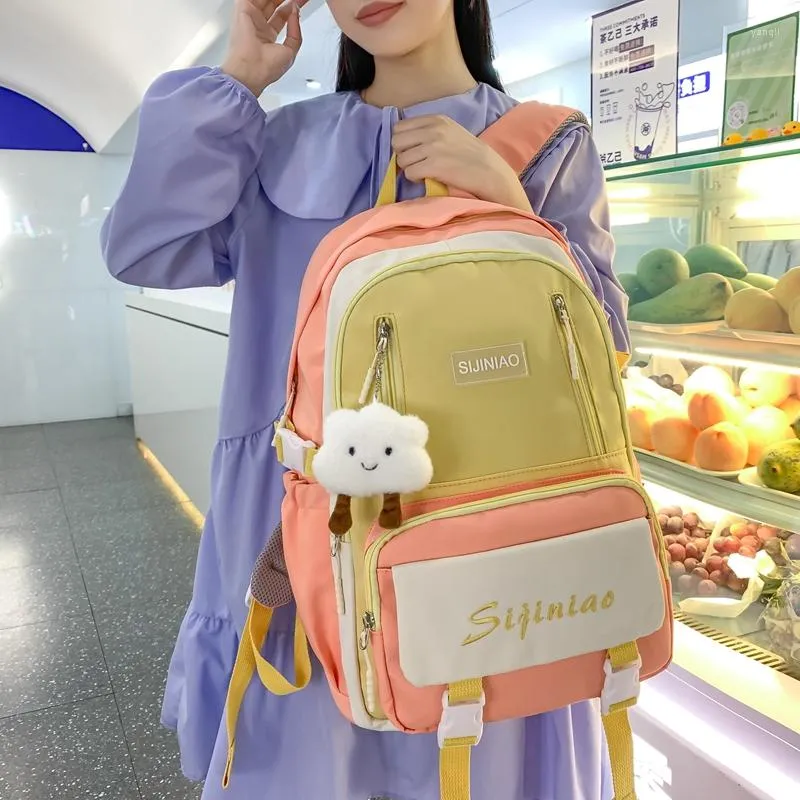 Backpack Girls High-capacity Schoolbag High School Fashion Waterproof Women Cute Travel Mochila Nylon Laptop Rucksack