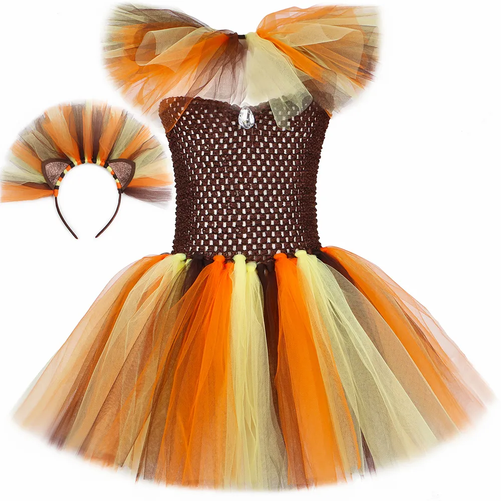 Girl's Dresses Lion King Costume Girls Holiday Party Tutu Princess Dresses Fancy Animal Cosplay Carnival Halloween Costume For Kids Clothes Set 230615