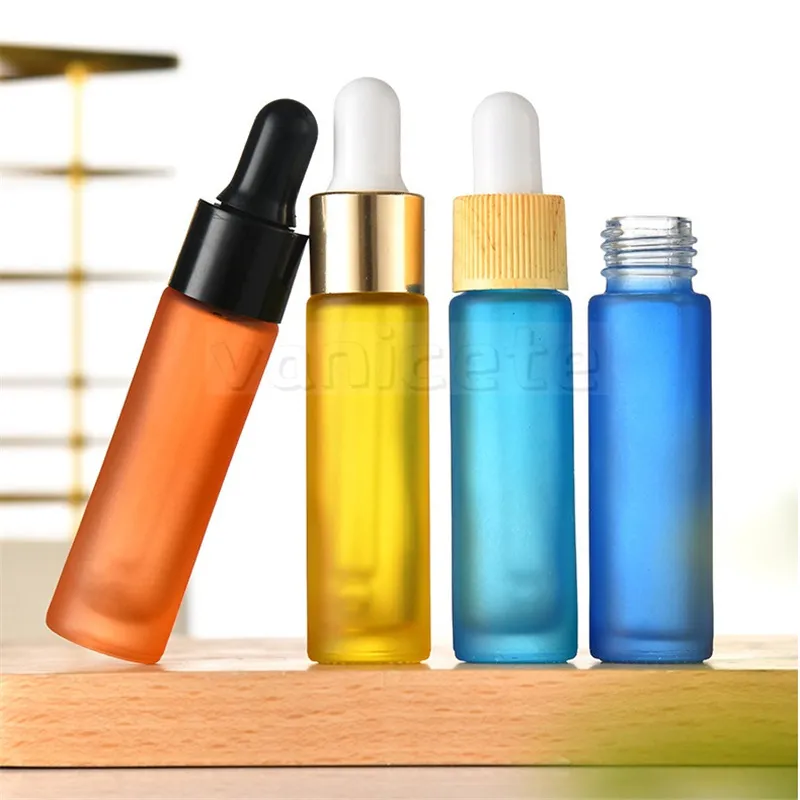 5ml 10ml Couleur verre compte-gouttes Bouteilles bout en caoutchouc cosmétique Split bouteille cosmétiques portables vide-bouteille T9I002345