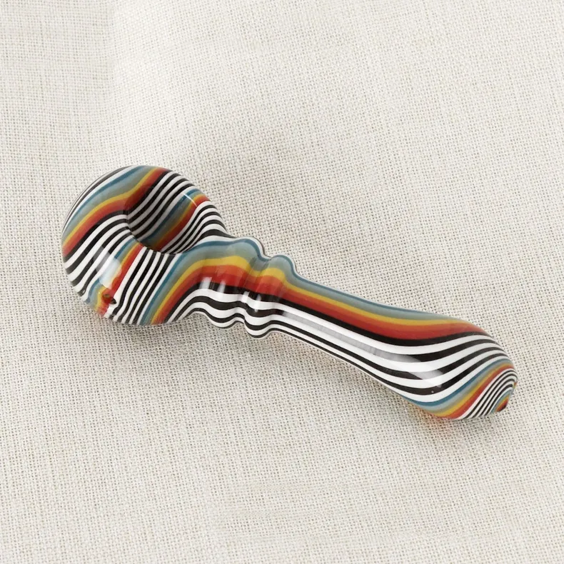 Cool Coloré Heady Groovy Tuyaux En Verre Épais Portable Herbe Sèche Filtre À Tabac Cuillère Bol Fumer Bong Titulaire Pipe À Eau Main Titulaire Tube