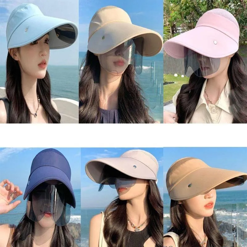 Wide Brim Hats Retractable Breathable Fishing Caps Outdoor Sunscreen  Sunglasses Sun Sports Cap Empty Top Hat Anti-UV Beach