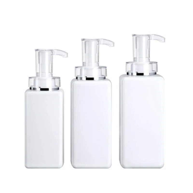 300 ml, 400 ml, 500 ml transparente/weiße Kunststoff-Leerflasche, High-End-Shampoo-Quadratflaschen, Duschgel-Lotion-Pumpe, Unterflasche Gmsgx