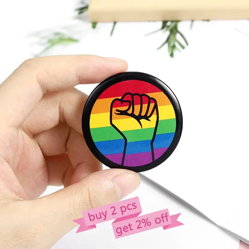 New Pride Rainbow Fist Heart Love Flag Lips Brooches Custom GLBTQ Badges for Bag Lapel Jewelry Gift for Gay Lesbians Friends DD