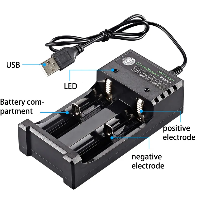 Battery Charger Double Groove USB Lithium Battery 3.7V Charger Suitable