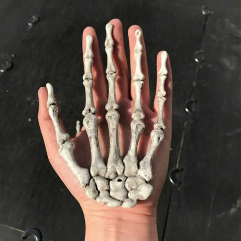 New Halloween Decoration Skeleton Hands Realistic Life Size Plastic Fake Human Hand Bone Ghost House Secret Room Scary Props