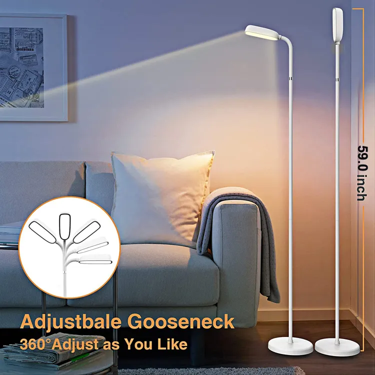 Lampadaire d'angle sur pied moderne à LED, luminaire réglable sans fil, idéal pour un salon, une table ou un bureau