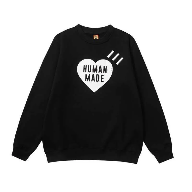 Erkek Hoodies Sweatshirts İnsan Yapımı Erkekler Kadınlar En İyi Versiyon Kalp Baskı Crewne Büyük Boy Hoodie UQ9J