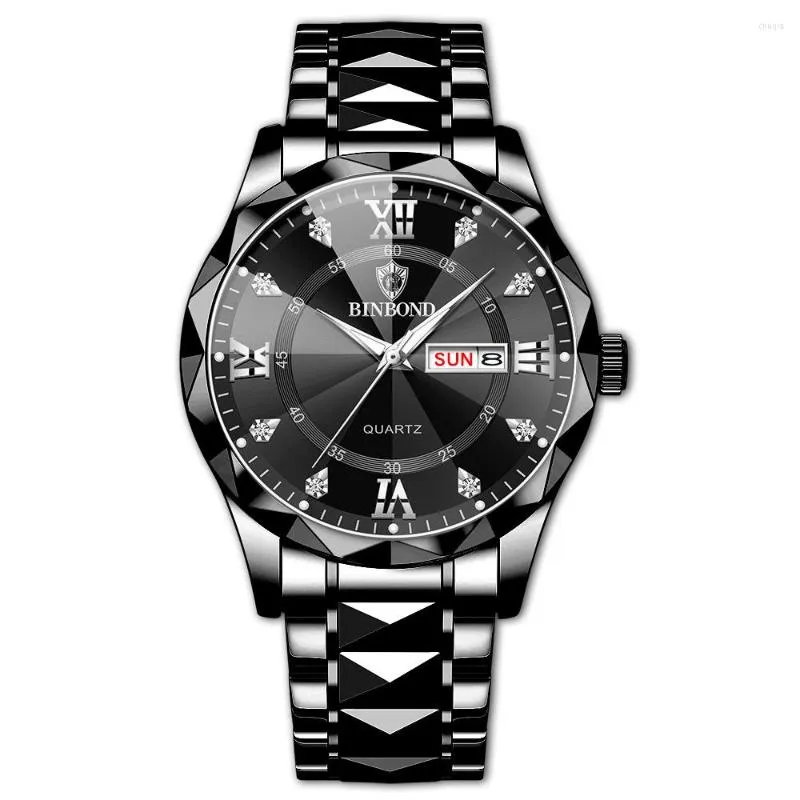 DHgate.com:BINBOND Mens Quartz Watch, Diamond Grid Strap