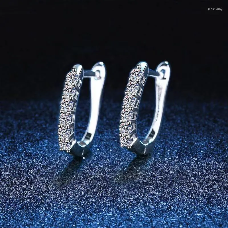 Backs Orecchini S925 Silver Iced Moissanite Huggie Earirngs Donna Platino placcato 1.2ct Lab Diamond Clip Ins 2023 Gioielli Pendientes