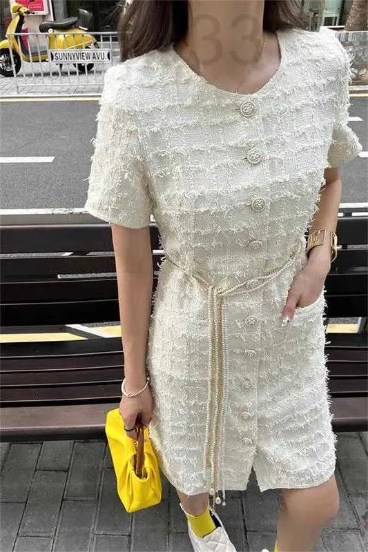 Urban Sexy Dresses Designer 2023 Summer for Women New Cccc Tweed Dress Dinner Party High-end Ootd Moda Boda Día de la madre Regalo OE9A