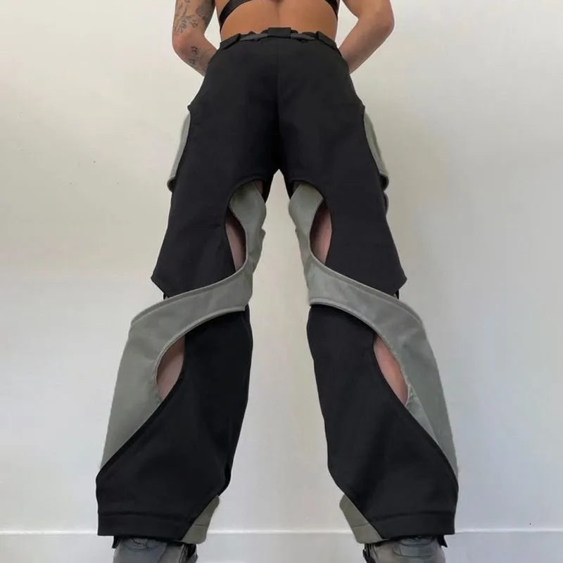 Pantalons pour femmes Capris Y2K Femmes Streetwear Techwear Noir Cargo Coréen Harajuku Parachute Pantalon de survêtement Hommes Pantalons de survêtement Jambe large Joggers Pantalon Vêtements 230615