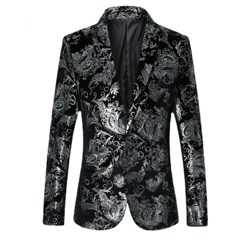 Herenkostuums Blazers Merkkleding Goud Susiness Blazer Trend Mannelijk Slanke colbert Nachtclub Gehoste feestjurk Vrijetijdspak voor heren Maat S-5XL 230616