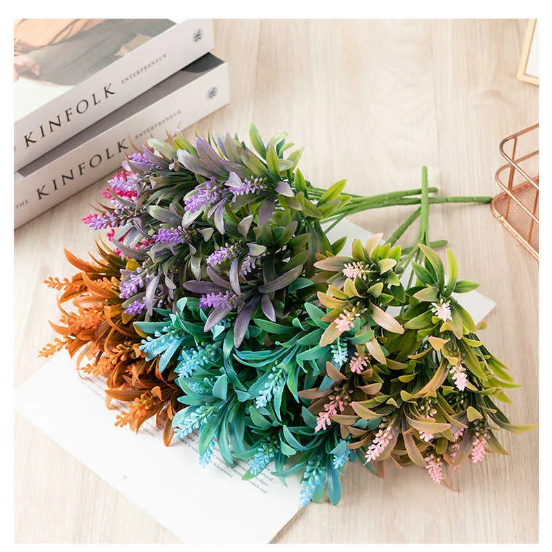 Fleurs séchées artificielles 31 cm, bouquet de fleurs bon marché, adaptées à la décoration de fête de mariage en plein air en famille