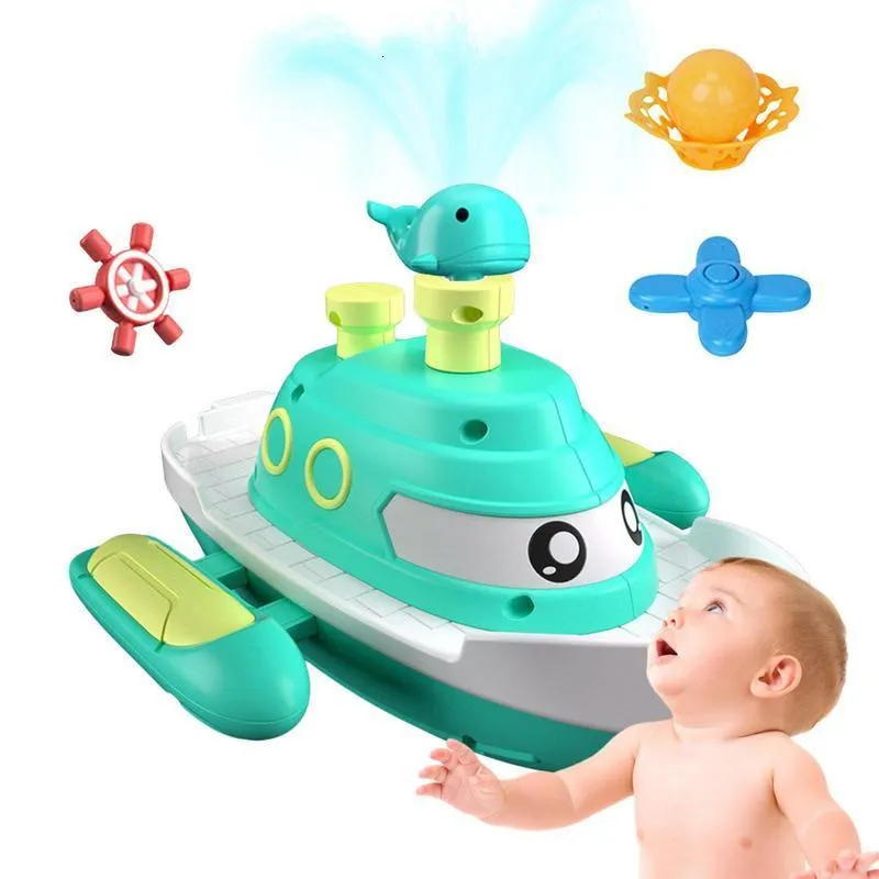 Jouets de bain Jouet de baignoire Arroseur automatique Jouet de douche de baignoire avec 4 modes Jouet de baignoire de piscine étanche Jouet de baignoire interactif 230615