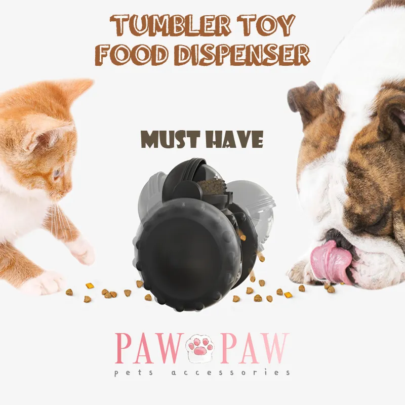 Pawpaw Pet Interactive Dog Toy med Treat Dispenser Puzzle Feeder Tumbler Roly Poly Training Accessories valp Toys Engaging