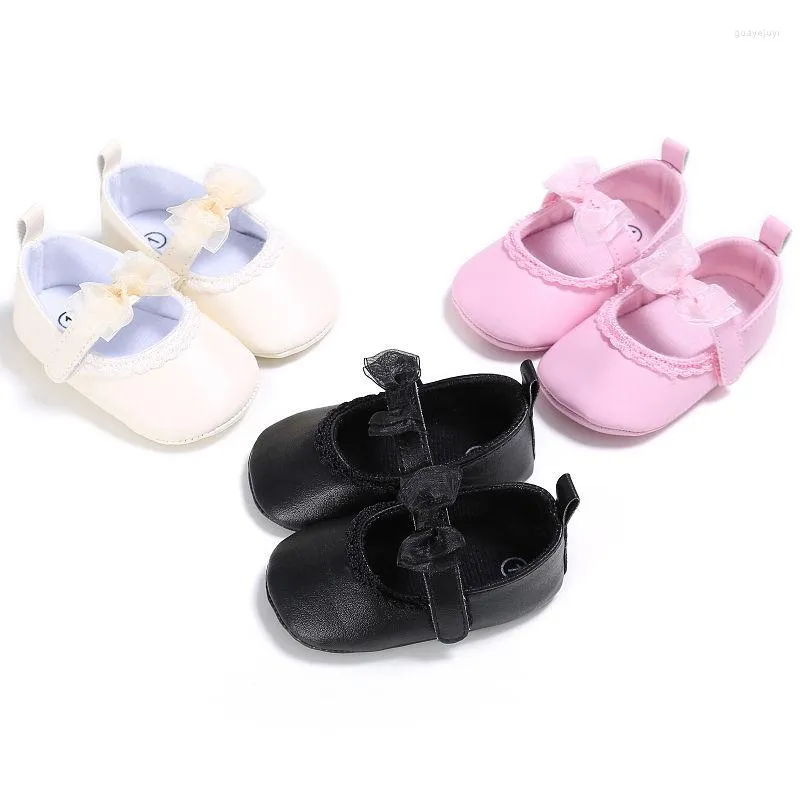 First Walkers Spring Autumn Baby Girls PU Leahter Single Shoe Princess Mary Jane Shoes Crib Soft Rubber Soled Prewalkers Footwear Walker