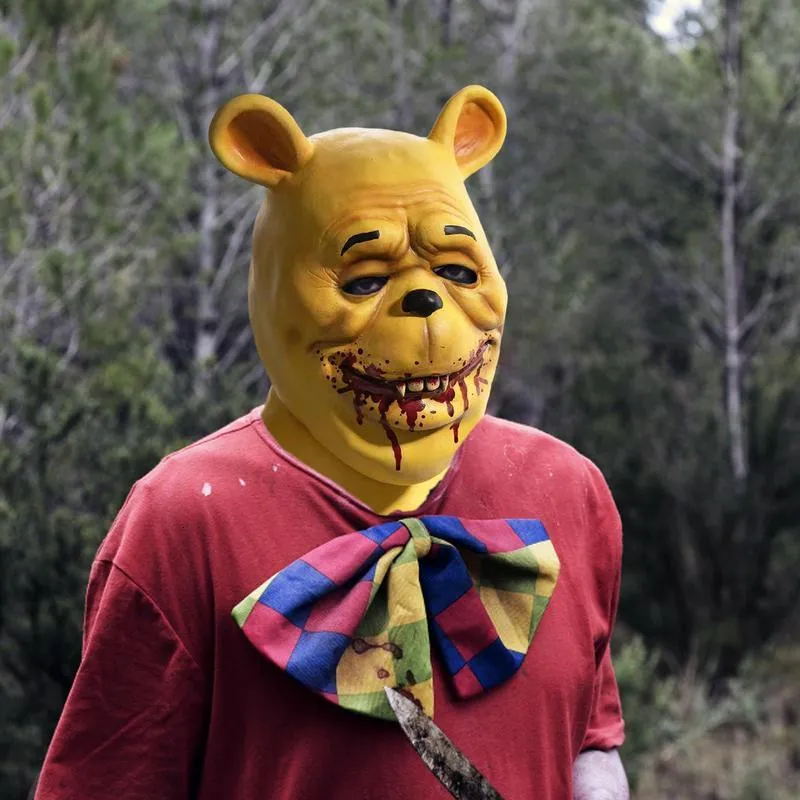 ホラーマスク：ハロウィーンのリアルなクマの血の顔のカバー、幽霊の家