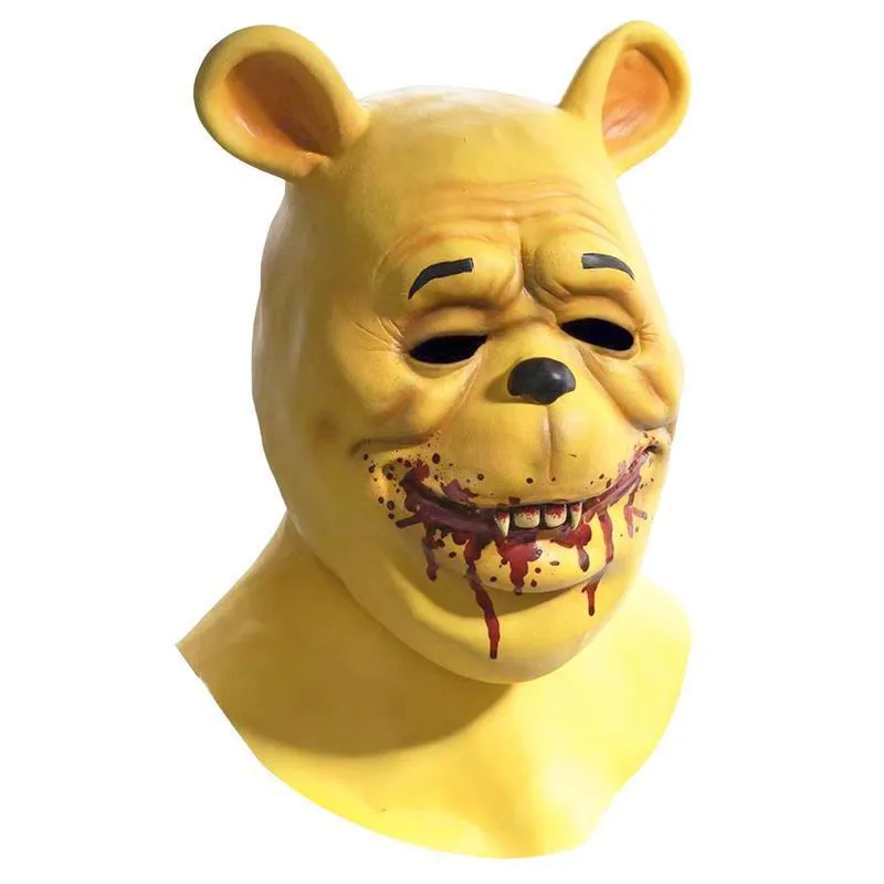 ホラーマスク：ハロウィーンのリアルなクマの血の顔のカバー、幽霊の家