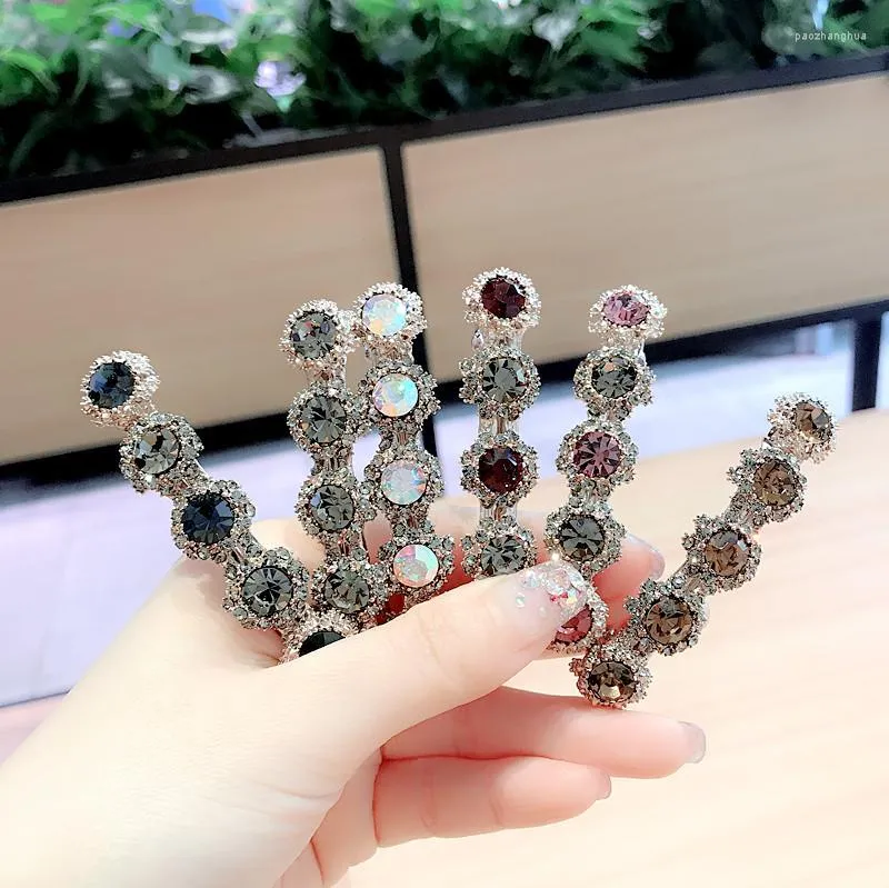 Haaraccessoires 1PC Korea Luxe Vol Kleurrijk Kristal Super Flash Strass Clips Klassieke hoofddeksels voor dames