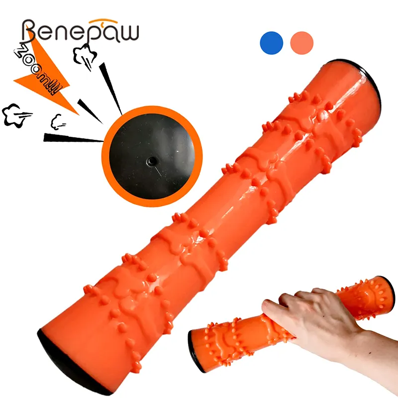 Benepaw Indestructible Squeaky Medium Large Dog Chew Toys Food Grade Tug Of War Teeth Cleaning Pet Molar Stick Dental Care