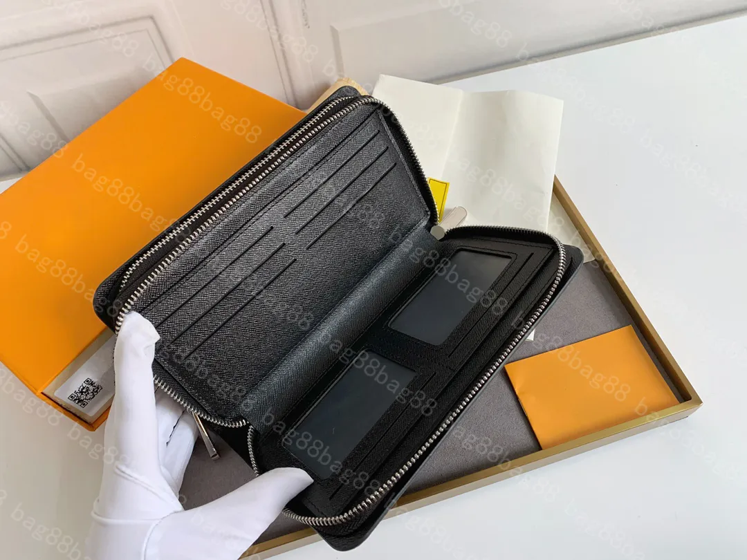 Carteira de designer bolsa de mão dupla de lona carteiras duplas de puxar podem conter contas e bolsa de passaporte M20012 flor preta