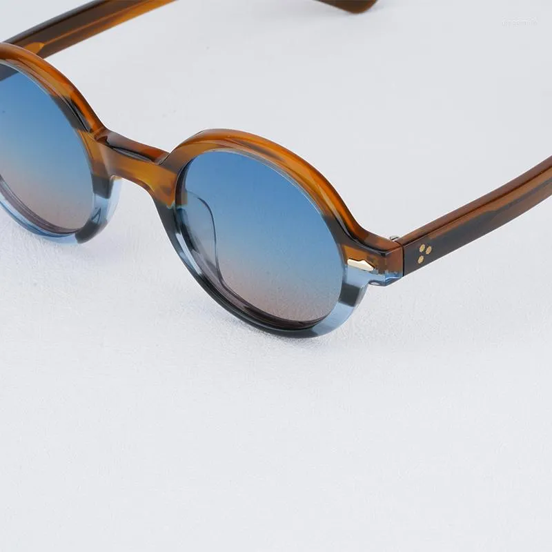 Sunglasses Japanese Style Acetate Round Frame UV Protection  display picture 2