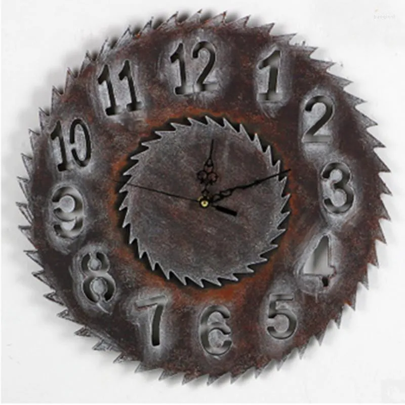 Zegary ścienne Wysokiej jakości ręcznie robione 3D Duże duża retro rustykalna sztuka Vintage Big Clock 40 cm