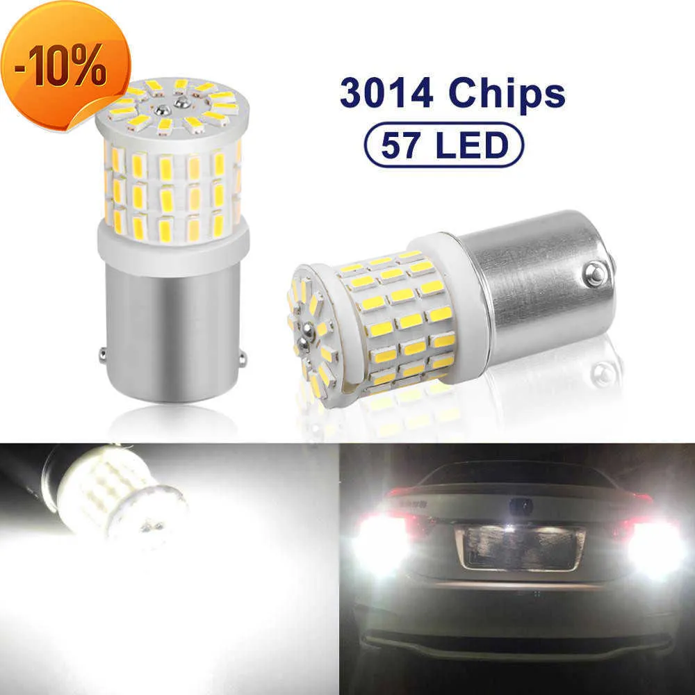 New 1pcs BAU15S 7507 PY21W 1156PY High Power Amber Yellow 57 SMD 3014 LED Bulb For Front Turn Signal Lights Direction Indicator Lamp
