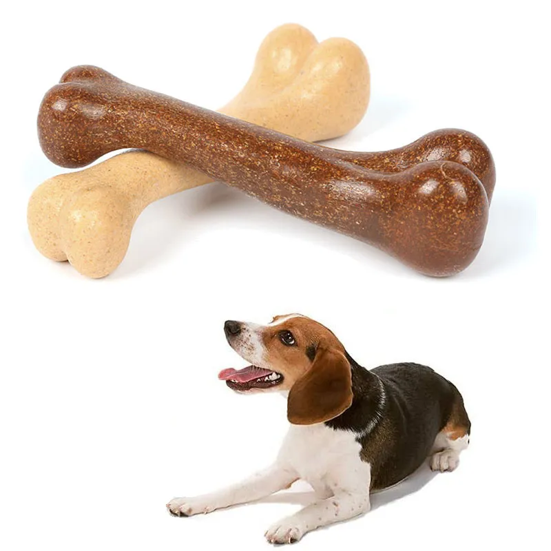 Brinquedos para mastigar para cães de estimação Dentes molares Vara limpa Serragem interessante Sabor de carne Forma de osso Durável Filhote de cachorro Brinquedo interativo Suprimentos para animais de estimação