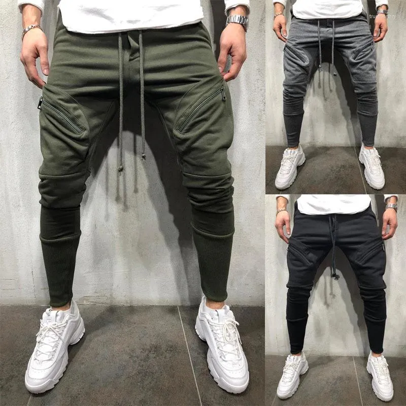 Men's Jeans Men's Casual Pants Fashion Sports Zipper Pocket Jogging Trousers European And American Feet