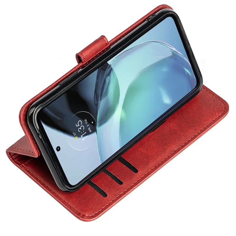 Funda Libro Roja con ranuras para tarjetas Honor X8 5G / Honor 70 Lite