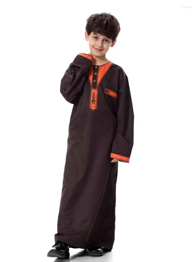 Abbigliamento etnico Abito arabo da uomo musulmano Abaya Per adolescenti Ragazzi Islamico Qamis Enfant Homme Saudi Herren Islam Caftan
