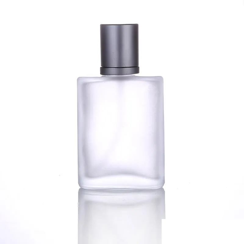 2021 200pcs/lot Empty Refillable Portable Perfume Glass Spray Atomizer Transparent Frosted Perfume Bottles 50ml With Nozzle