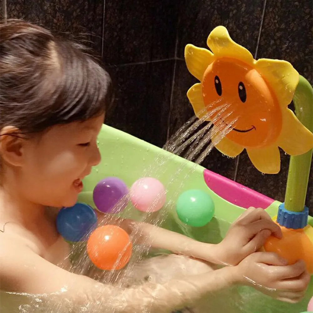 お風呂のおもちゃ面白いマニュアルヒマワリ浴槽クリエイティブシャワー蛇口ベビーバスルームスイミングゲームおもちゃ230615