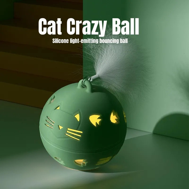 Crazy Ball Cat Toys Automatic Rolling Smart Cat Toys for Cats Training Self-moving Kitten Toys for Indoor Interactive Playing