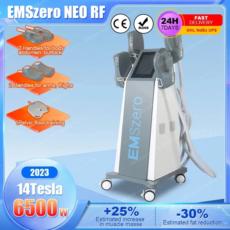 2023 DLS-EMSlim Neo Power 6000W 14 Tesla Hiemt Body Sculpt machine 4 Poignée Coussinet Pelvien En Option Stimulateur Musculaire Ems Emszero