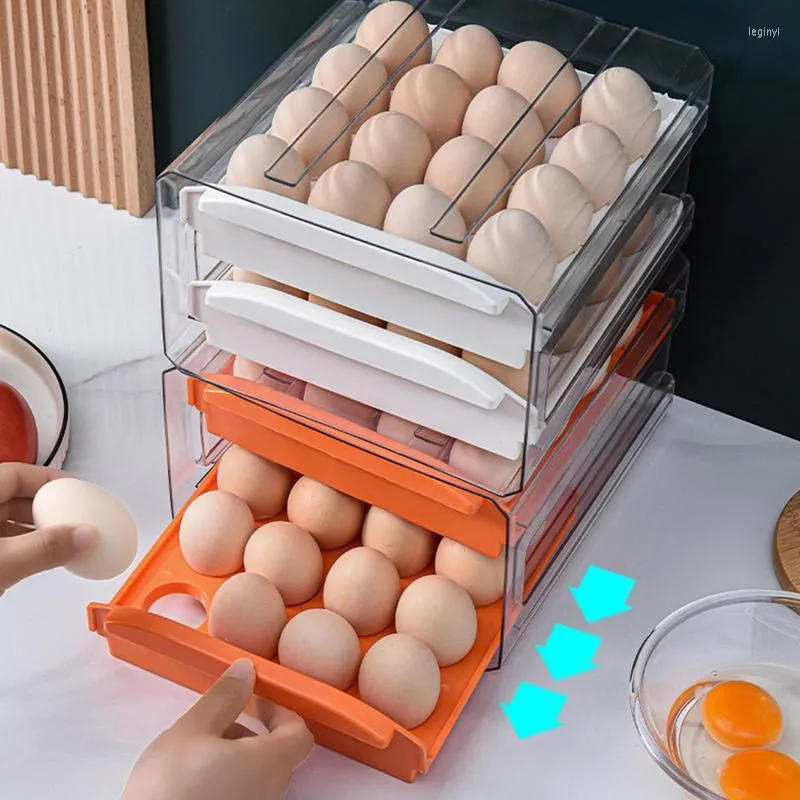 収納ボトル冷蔵庫卵箱マルチレイヤーラックブラケットアーティファクトは、積み重ねられた引き出しタイプのキッチンフレッシュキーピング