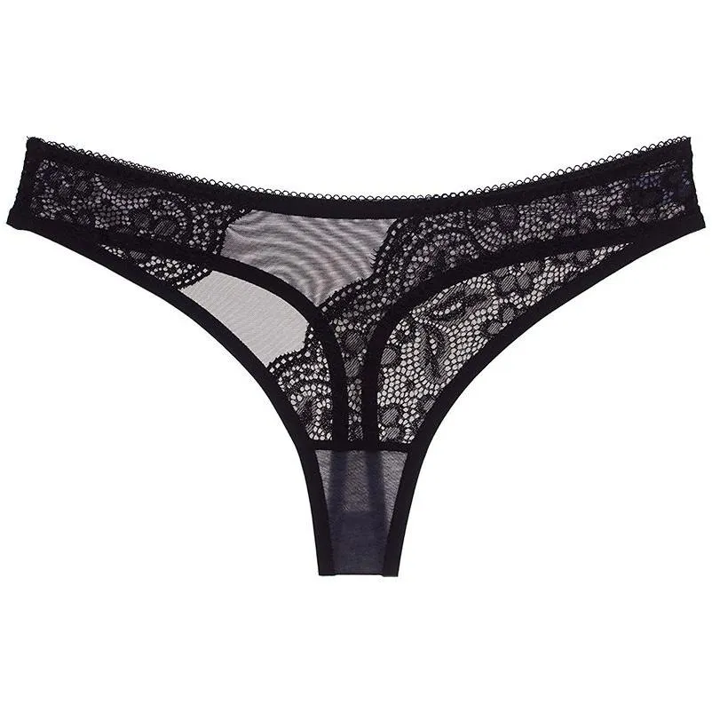 Gaws Gauze Lace Gauze Lace G Strings Low Rise Rise See من خلال الملابس الداخلية ملابس داخلية للسيدات Thongs ملابس النساء تسقط DHMCW