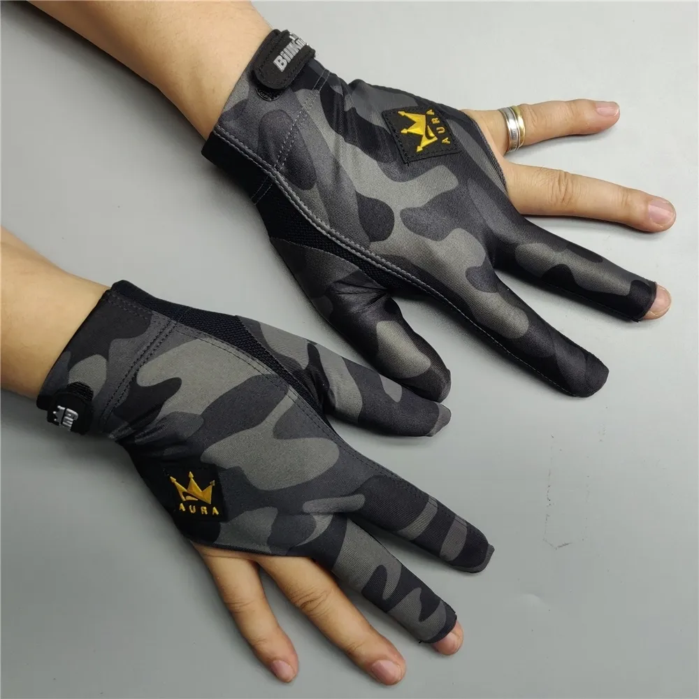 2 Guanti Da Biliardo A Tre Dita – Traspiranti, Antiscivolo, In Spandex, Taglia Unica 19x8,5 Cm, Per Uomo E Donna