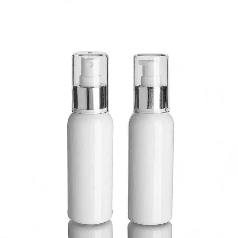 100ml Empty White Plastic Atomizer Spray Bottle Lotion Pump Bottle Travel Size Cosmetic Container for Perfume Essential Oil Skin Toners Dmme