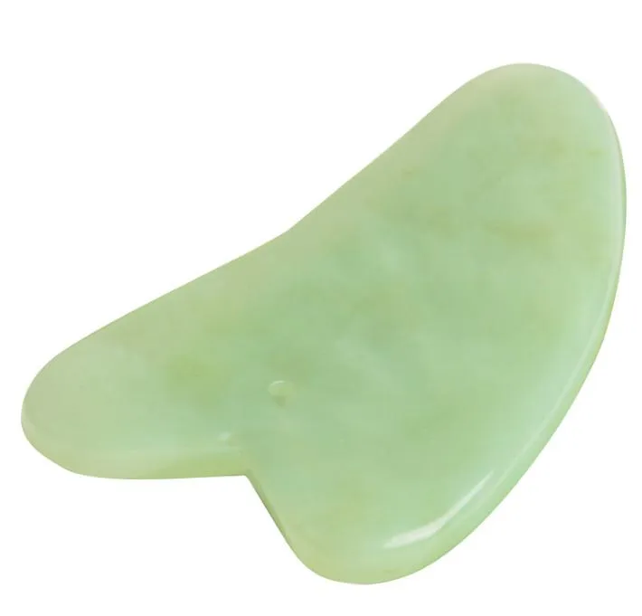 Natural Gua Sha Board Green Jade Stone Guasha Cure Acupuncture Massage Tool Body Face Relaxation Beauty Health Care