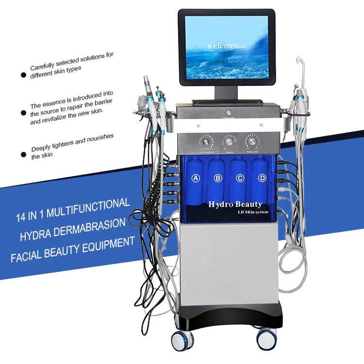 14 In1 Handla Aqua Peel Facial Clean Hydra Peel Spa Hydra Microdermabrasion Water Machine Skin Cleansing Water Professional Oxygen Water Peel Machine For Salon