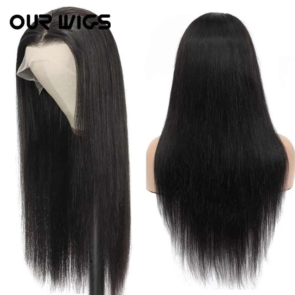 Lace Wigs Rechte 13x4 Lace Wigs Voor Vrouwen Zwart 99J Bourgondië Lijmloze Synthetische Kant Pruik Pre Geplukt Hittebestendige Dagelijkse Cosplay Pruik 230616