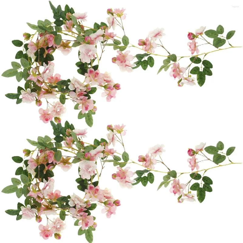 Dekorativa blommor 2st Artificial Cherry Blossom Flower Vines Hanging Silk Garland For Wedding Party Garden Home Decor Japanese Style