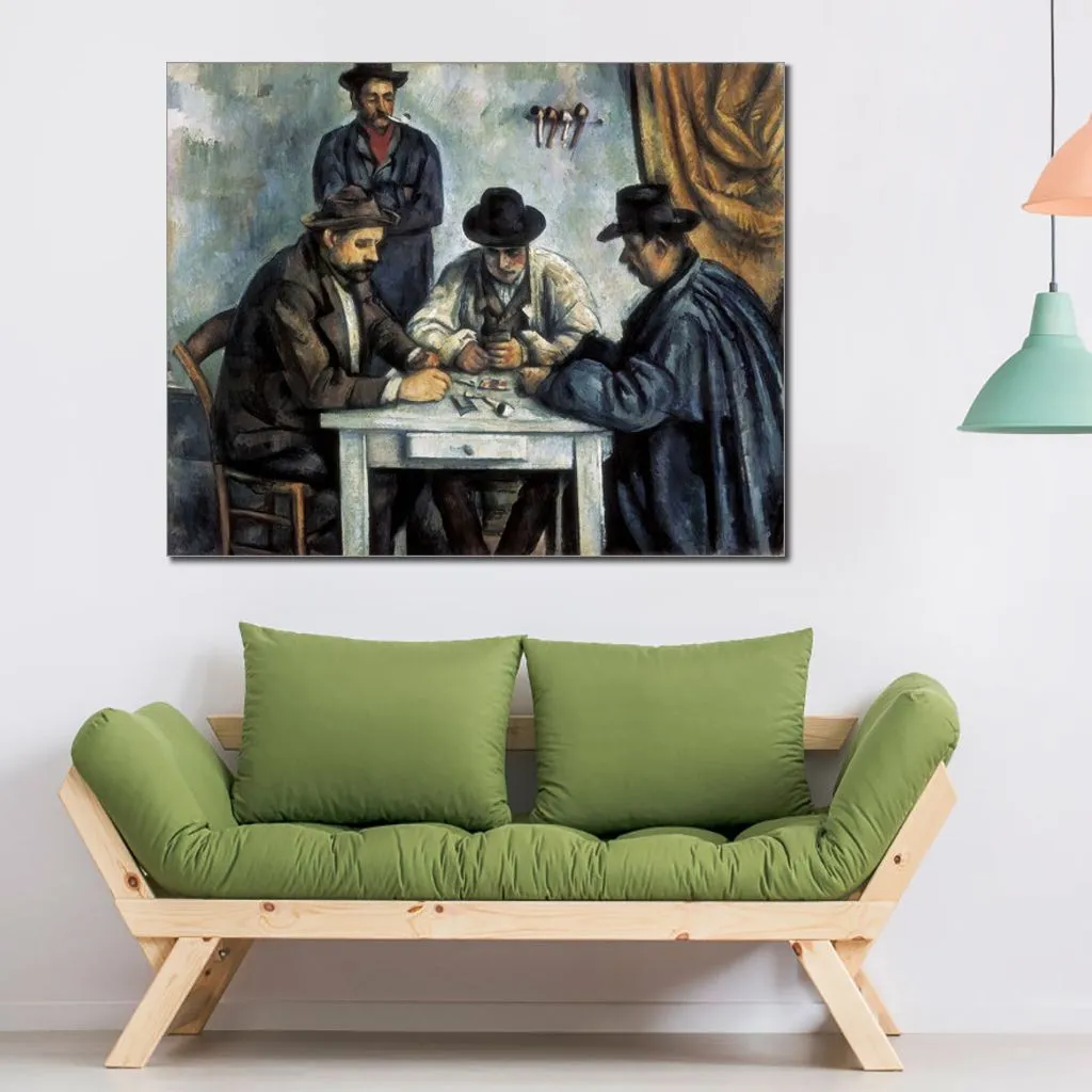 Paesaggio tela arte giocatori di carte Paul Cezanne dipinto a olio artigianale stile unico per ingresso