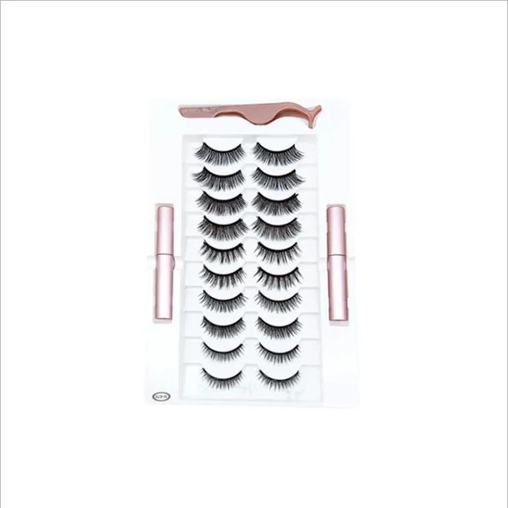 Eye Lashes Set di ciglia magnetiche e eyeliner Set di pinzette per eyeliner liquido con estensione magnetica per ciglia finte